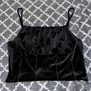 SHEIN Curve- Stretchy Black Corset Top